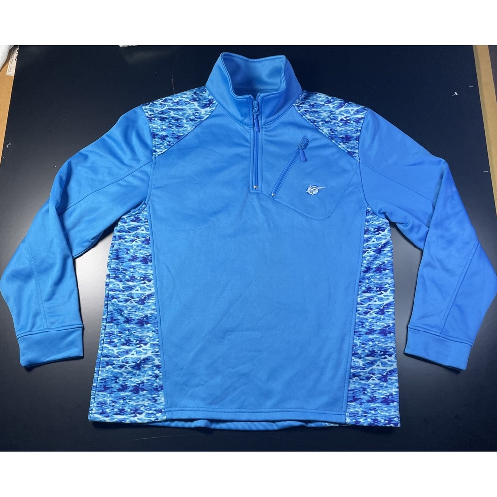 HeyBo Quarter 1/4 Zip Performance Pullover - Men's Medium - Water Blue Design